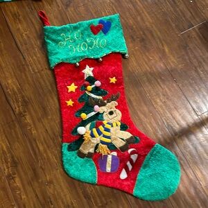 Huge Reindeer Ho‎ Ho Ho Christmas Stocking